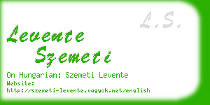 levente szemeti business card